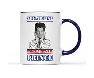SMARTYPANTS Artist Known As Prince Mug Tea Coffee Cup - King Charles III Royal Coronation of His Majesty The King Crown Ceremony Celebration Memorabilia Kitchen Home Decor (Cobalt Handle)