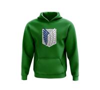 SMARTYPANTS Attack on Titan Wings of Freedom Green Hoodie Scout Regiment Anime Cosplay Pullover Comfortable Unisex Outerwear for Kids Teens Graphic Hoody (UK, Age, 9 Years, 11 Years, Regular)
