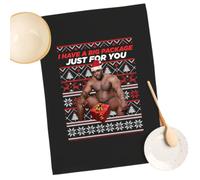 SMARTYPANTS Barry Wood Big Package Tea Towel - Novelty Funny Rude Crude Explicit Fun Joke Merry Father Christmas Claus Xmas Eve Jolly Festive Holiday Kitchen Gift Present (Black Prime)