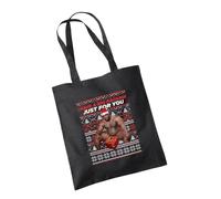 SMARTYPANTS Barry Wood Big Package Tote Shopper Bag - Novelty Funny Rude Crude Explicit Joke Merry Father Christmas Claus Xmas Eve Jolly Festive Gift Bags Presents (Black Prime)