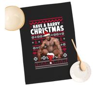 SMARTYPANTS Barry Wood Santa Hat Tea Towel - Novelty Funny Rude Crude Explicit Fun Joke Merry Father Christmas Claus Xmas Eve Jolly Festive Holiday Kitchen Gift Present (Black Prime)