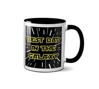 SMARTYPANTS Best Dad in The Galaxy Mug- Sci-Fi Stars Space Gifts Presents Films Ceramic Handle Idea Heavy Duty Handle Dishwasher and Microwave Safe Birthday (Black Handle)