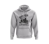 SmartyPants Biker Dad Hoodie - Motorbike Rider Father's Day Hobby Novelty Gift Idea Jumper 80% Ringspun Cotton Polyester (Heather Grey, Medium)