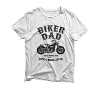 SMARTYPANTS Biker Dad T-Shirt - Like A Normal Dad Except Much Cooler (White Prime, Large)