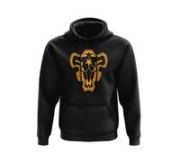 SmartyPants Black Bulls Clover Hoodie Pullover Anime Manga Asta Magic Wizard King Yuno Orphan Four-leaf Grimoire Knight Devil Noelle Japanese Japan Cartoon Gift Present (XL, Black Prime)
