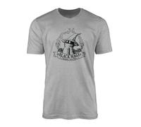 SMARTYPANTS Black Mage Magic Shoppe T-Shirt Top Tee - Fantasy Game Gaming Witch Wizard Final Series Fan Inspired Black Sorcerer Birthday Illustration Gift Present (Medium, Sports Grey)