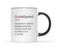 SMARTYPANTS C*ntstipated Black Handle Coffee Tea Mug - Funny Swear Explicit Joke Dictionary Define Cup Definition Emotional Spiritual Drink Kitchen Decor Gifts Presents (Black Handle)