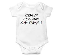 SMARTYPANTS Can I Be Any Cuter? Babygrow - Cute Friends Themed Tv Show Baby Apparel Mother's Day Father's Day Baby Shower Adorable Baby Bodysuit Comfortable Gift Present (White, 6-12 Months)