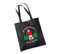 SMARTYPANTS Chestnuts Roasting On An Open Fire Tote Bag - Novelty Rude Crude Funny Joke Christmas Song Lyrics Xmas Festive Santa Balls Cotton Shopper Gift Bag Present (Black Prime)