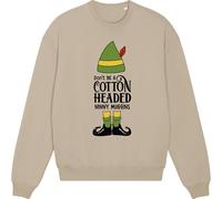 SmartyPants Christmas Don't Be A Cotton Headed Ninny Muggins Jumper - Cute Xmasy Festive Celebration Elf Santa Gift Present (Large, Natural)