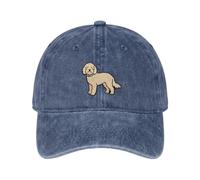 SMARTYPANTS Cockapoo Dog Embroidered Baseball Cap Vintage Washed Hat | Dog Lover Gift, Adjustable Fit, Vintage Wash Finish, Unstructured Style, Navy Blue