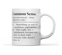 SMARTYPANTS Common Sense Dictionary Definition Mug - White Coffee Mug - Birthdays Christmas Funny Gift Presents Celebration Novelty Oldi Large Handle Dino Coated Dishwasher/Microwave
