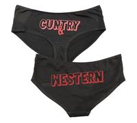SMARTYPANTS Cuntry & Western Briefs Women's Funny Lingerie Black Cotton Panties Slogan Novelty Underwear Gift for Honky Tonk Music Fans Booty Shorts (UK, Alpha, L, Regular, Regular)