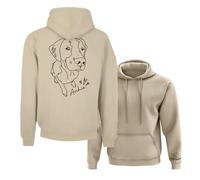 SMARTYPANTS Custom Dog Mum Hoodie - Personalized Oversized Pet Portrait Tee with Your Dog's Name Line Art Design Pet Animal Lover Dog Name Tee Fashion Unisex (UK, Alpha, S, Regular, Regular) Ecru