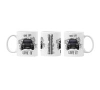 SMARTYPANTS Defender 2024 Farmers Black Truck Mug - Land Rover Off-Road 4x4 Design - 330ml Ceramic Coffee Cup - Car Enthusiast Gift Birthday Christmas Father's Day