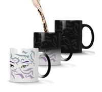 SMARTYPANTS Demon Girl Magic Mug - Heat Reveal Anime Hunter Korean pop Inspired Colour Changing Coffee Cup - Unique Manga Style Drinkware Gift for Fans - 11oz Ceramic Tea Present for Her