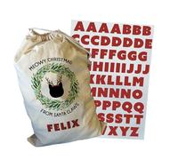 Smartypants DIY Iron-On Transfer Kit Cat Wreath Christmas Sack Personalised Meowy Christmas DTF Letters to Customise Pet Gift Bag Xmas Stocking Reusable Canvas Bag