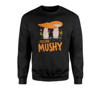 SmartyPants Feeling Mushy Jumper Sweatshirt - Mushroom Toadstool Fairycore Mystical Goblincore Magical Woodland Mother Earth Cute Womens Fashion Clothing Gift Present (Large, Black)