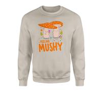 SmartyPants Feeling Mushy Jumper Sweatshirt - Mushroom Toadstool Fairycore Mystical Goblincore Magical Woodland Mother Earth Cute Womens Fashion Clothing Gift Present (XL, Sand)