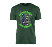 SMARTYPANTS Freddy Bonnie T-Shirt Top Tee - Animatronic Movie Game Spring Night Security Guard Monitor Cameras Bear Present (Large, Green)