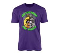 SMARTYPANTS Freddy Chic T-Shirt Top Tee - Animatronic Movie Game Night Security Guard Monitor Cameras Bear Present Gift (2XL, Purple)