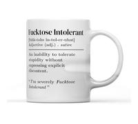 SMARTYPANTS - Fu*ktose Intolerant Dictionary Definition Mug - White Coffee Mug - Birthdays Christmas Funny Presents Celebration Novelty Oldi Large Handle Dino Coated Dishwasher/Microwave Safe