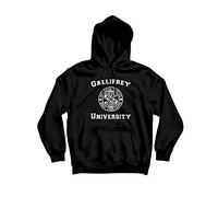 SmartyPants Gallifrey University Hoodie-Doctor Who Children Birthday Beatles Rock Abbey Road Extreme Comfort 80% Ringspun Cotton 20% Polyester Kangaroo Pouch Pocket (7-8 Years, Black)