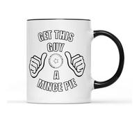 SMARTYPANTS Get This Guy A Mince Pie Christmas Mug Tea Coffee Cup - Novelty Mens Santa Claus Funny Fun Joke Festive Merry Xmas Eve Crimbo Stocking Filler Presents Gifts