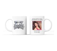 SMARTYPANTS Gladiator Female Character Mug Tea Coffee Cup - Retro 90's TV Game Sport Eliminator Contestant Team Jet Lightning Panther Scorpio Vogue Zodiac Gift Present (White Handle - Jet)