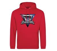 SMARTYPANTS Gladiators Logo Pullover Hoodie - Retro TV Show Sports Fan Comfortable Comfy Nostalgia-Inspired Apparel Graphic Hoodie Bold Fun Tele Show Present Gift (Large, Red)
