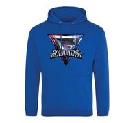 SMARTYPANTS Gladiators Logo Pullover Hoodie - Retro TV Show Sports Fan Comfortable Comfy Nostalgia-Inspired Apparel Graphic Hoodie Bold Fun Tele Show Present Gift (9-11 Years, Blue)