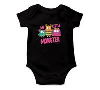 SMARTYPANTS Halloween Cartoon Pink Monsters Babygrow - My Little Monster Cute Nursery Costume Comfortable Baby Gift Present (black, 6-12 Months)