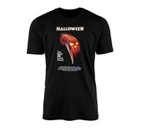 SMARTYPANTS Halloween Dagger Black T-Shirt Top Tee - Myers Mask Laurie Horror Supernatural Thriller Slasher Scary Film Movie Cinema 70's Franchise Cult Classic Gift Present (Small, Black Prime)