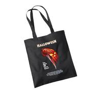 SmartyPants Halloween Dagger Black Tote Bag - Classic Myers Mask Laurie Horror Supernatural Thriller Slasher Scary Film Movie Cinema 70's Cult Cotton Shopper Gift Present (Black)