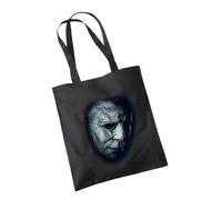 SmartyPants Halloween Mystery Slasher Black Tote Bag - Horror Thriller Murderer Michael Myers Mask Scary Goth Cult Classic Film Movie Cinema Cotton Shopper Gift Present (Black)