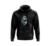 SmartyPants Halloween Mystery Slasher Hoodie Pullover - Black Horror Thriller Murderer Michael Myers Mask Scary Goth Cult Classic Film Movie Cinema Vintage Design Gift (5XL, Black Prime)