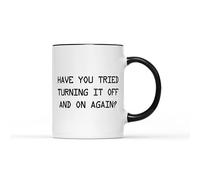 SMARTYPANTS Have You Tried Turning it Off and On Again? Mug - Birthday Present Gift Idea Heavy Duty Handle Coated Dishwasher/Microwave Safe Sublimation Ceramic (Black Handle Prime)