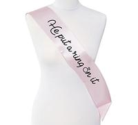 SMARTYPANTS He Put a Ring on It - Bride to Be Hen Party Sash | Night Out Accessory | Baby Pink