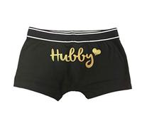 SMARTYPANTS Hubby Mens Boxers/Pants- Valentines Day Presents Gifts Marriage Love Partner Fun (Large, Black Prime)