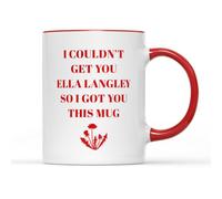 SMARTYPANTS I Couldn't Get You Ella Langley Coffee Mug Funny Country Music Gift Fan Merch Ceramic Tea Cup White Red Accent Handle Rim Birthday Present for Women Men Country Music Lovers 11oz