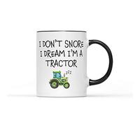 SMARTYPANTS I Don't Snore I Dream I'm A Tractor Mug - Joke Funny Fun Novelty Humourous Farm Father's Day Birthday Loud Sleeper Cup Tea Coffee Gift Present(Black Handle)