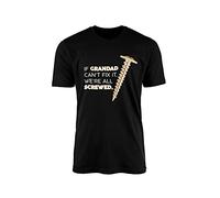SMARTYPANTS If Grandad Cant Fix It were All Screwed T-Shirt - Perfect Ideal Father's Day Gift 100% Combed Cotton Black Navy (Black Prime, 2XL)