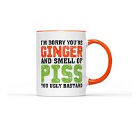 SMARTYPANTS I'm Sorry You're Ginger Mug - Joke Funny Fun Novelty Humourous Birthday Christmas Innapropriate Smelly Stinky Cup Tea Coffee Gift Present (Orange Handle)