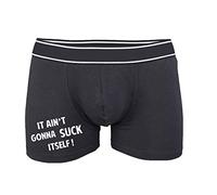SmartyPants It Ain't Gonna Suck Itself Mens Boxers- Christmas Birthdays Funny Present Gift (Medium, Black Prime)
