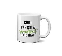 SMARTYPANTS I've Got a Spreadsheet for That Mug - Funny Office Joke IT Present Gift Ideas Tea Coffee Novelty Heavy Duty Handle Dino Coated Dishwasher/Microwave Safe Sublimation Ceramic (White Prime)