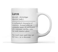 SMARTYPANTS - Karen Dictionary Definition Mug - White Coffee Mug - Birthdays Christmas Funny Gift Presents Celebration Novelty Oldi Large Handle Dino Coated Dishwasher/Microwave Safe Sublimation