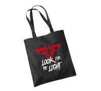 SmartyPants Look for The Light Tote - Fireflies Symbol Game Inspired Gamer Console Ellie Joel Post-Apocalyptic TV Action Survival Horror Cotton Shopper Gift Present (Black Prime)
