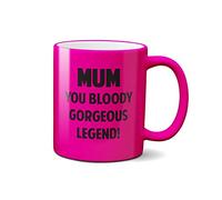 SMARTYPANTS M is for Mother and Moaning Tw*t NEON Mug Mothers Day Birthday Love Step Mum Mom (Neon Pink)