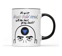 SmartyPants Magic Bald Head Will My Hair Grow Back? Mug - Novelty Funny 8 Ball Toy Question Present Coffee Cup Heavy Duty Ceramic Handle Coated Dishwasher Microwave Safe (Black Handle Prime)