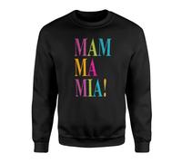 SMARTYPANTS Mamma Mia Glitter Letters Jumper - Sweatshirt Classic Black Musical Theatre Movie Film Cinema Concert Pop Music Here We Go Again Sing Along Gift Present